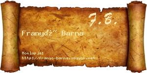 Franyó Barna névjegykártya