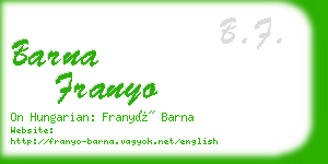 barna franyo business card